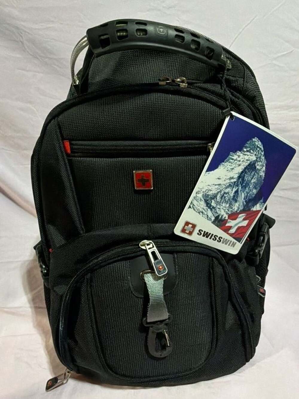 Swisswin Laptop Backpack Black Travel School Bag New with Tags